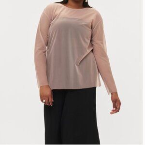 Universal Standard Thames Fog Sheer Mesh Top L 22-24